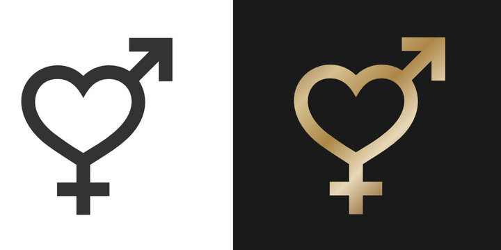 Simbolo a forma di cuore che rappresenta l'unione tra uomo e donna