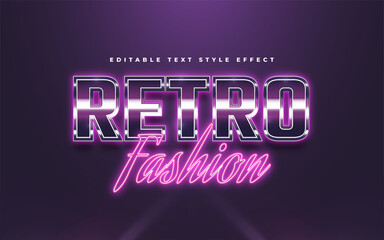 Editable Text Effect in Colorful Retro and Neon Style