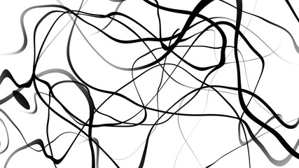 Obraz premium Black and white curve wave line abstract background.