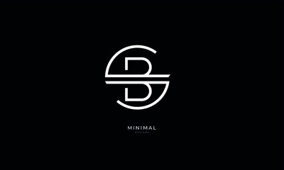 Alphabet letter icon logo SB or BS