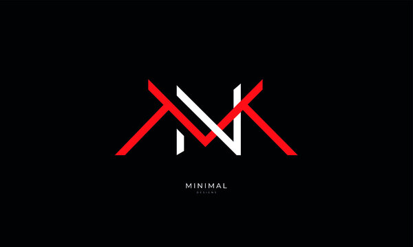 Alphabet letter icon logo MN or NM