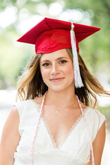 portrait of a beautiful female graduate