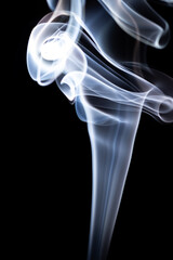 Abstract white smoke on black background