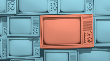 Vintage Old TV 3D Illustration 