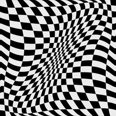 Curly race flag. Seamless ornament of race flag. Vector and checkered.