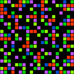 Tetris multicolored pixels form a pattern. Vector.