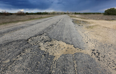 old asphalt country road