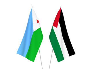 Palestine and Republic of Djibouti flags