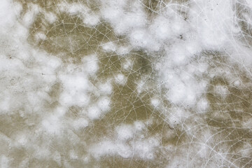 Aerial view of frozen lake.