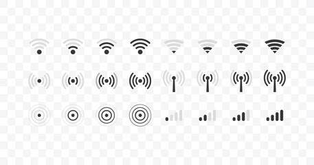 Signal signs isolated on white background. Vector icons 