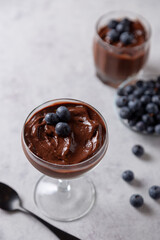 mousse with blueberries