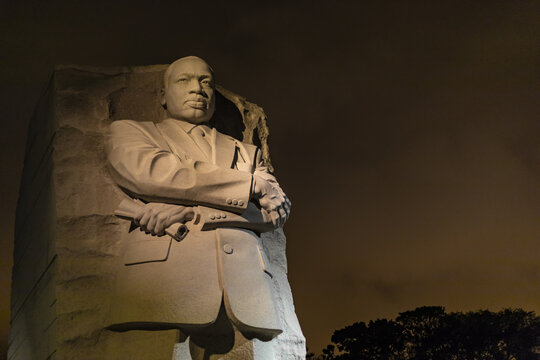 WASHINGTON DC, UNITED STATES - Oct 12, 2017: Martin Luther King, Jr. Memorial At Night