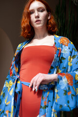 Fashion woman wearing beach tunic