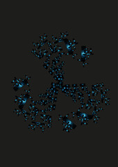 Abstract bright mysterious background from many small rectangles.3D