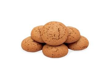 Stack of oatmeal cookies isolated on white background