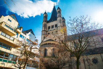 Naklejka premium Antique building view in Cologne city, Germany.