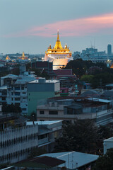 wat Saket  or Phu Khao Thong royal monastery, 59 meters of hight, Bangkok Thailnad, since 1865