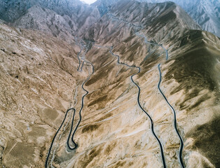 Aerial photography of the Xinjiang-Tibet Highway