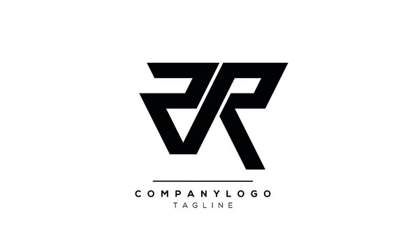 Abstract Letter Initial ZR RZ Vector Logo Design Template