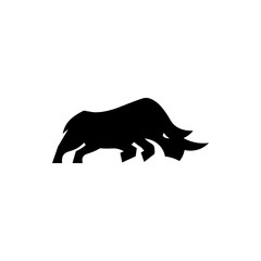 Black icon rhino sign. Vector illustration eps 10