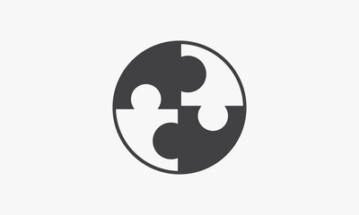 circle puzzle no to racism. creative icon. vector illustration.