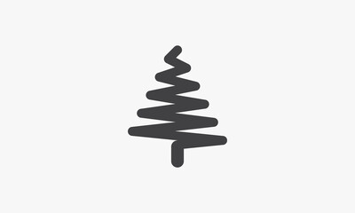 christmas tree vector illustration on white background. creative icon.