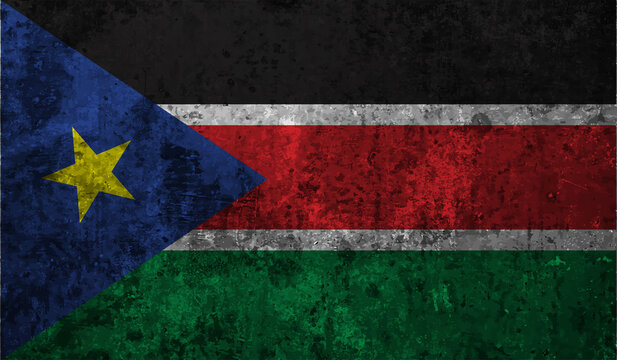 Grunge textured South Sudan flag