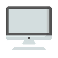 Computer monitor icon, flat style. Vector illustration isolated on a white background.