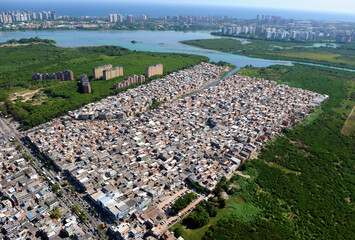 Rio de Janeiro, February 6, 2014.
Aerial photo of the Favela of Rio das Pedras, located in the western zone of the city of Rio de Janeiro, Brazil