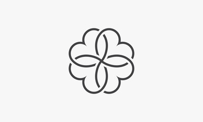 clover heart vector illustration on white background. creative icon.