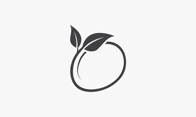 curved leaf branch vector illustration on white background. creative icon.