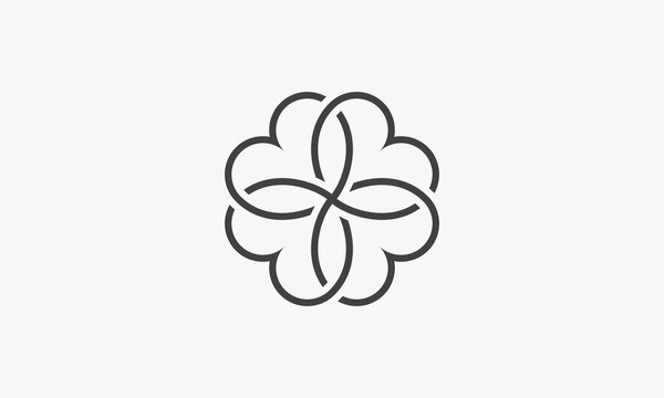 clover heart vector illustration on white background. creative icon.