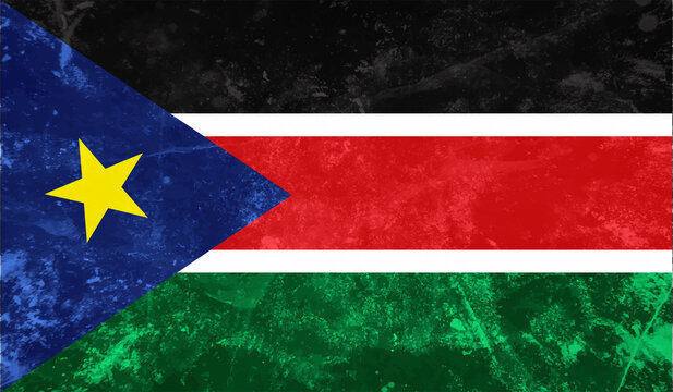 Grunge textured South Sudan flag