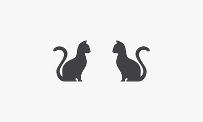 two cats facing each other vector illustration on white background. creative icon.