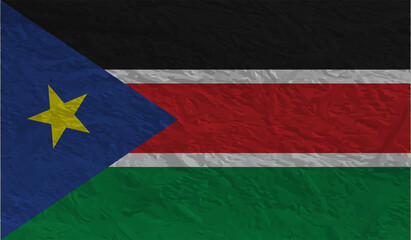 Grunge textured South Sudan flag
