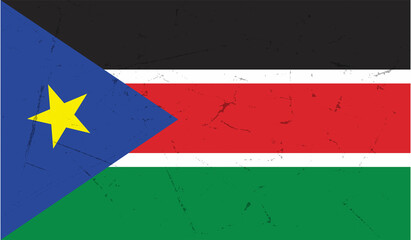 Grunge textured South Sudan flag