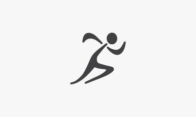 people run vector illustration on white background. creative icon.