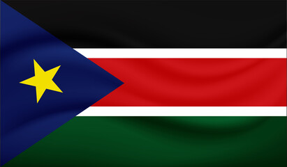 Grunge textured South Sudan flag