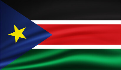 Grunge textured South Sudan flag