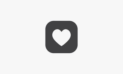 heart on a square.isolated on white backgroun. creative icon.