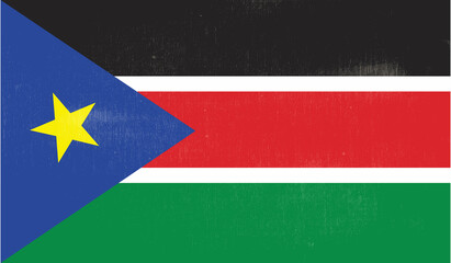 Grunge textured South Sudan flag