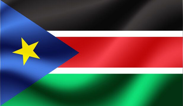 Grunge textured South Sudan flag