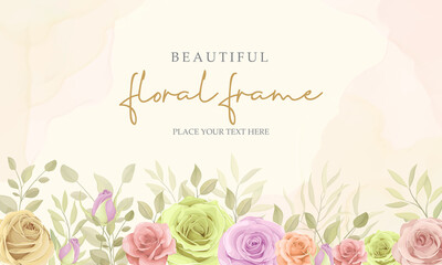 Hand drawn floral frame background