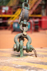 Heavy duty lifting shackle and bolt part that using as anchor weight counter of the drilling rig's...