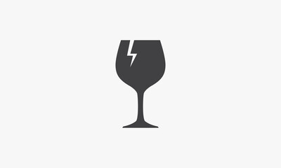 wineglass fargile vector illustration. isolated on white background. creative icon.