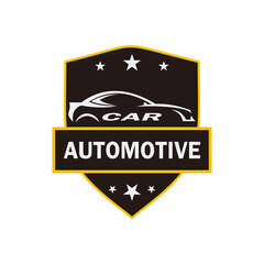 Car symbol logo template, stylized vector silhouette