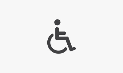 wheelchair icon. vector illustration. isolated on white background.
