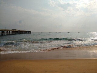 Valiyathura sea bridge, seascape view, Thiruvananthapuram Kerala