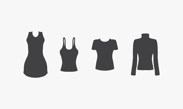 clothes woman icon set. vector illustration.