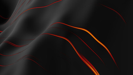 3d rendering of a surface with fire veins appearing